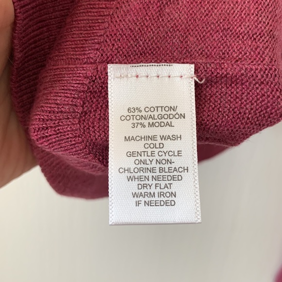 NWT LOFT V-Neck Button Front Long Sleeves Fuchsia Knit Cardigan Sweater Size SP - Picture 16 of 16